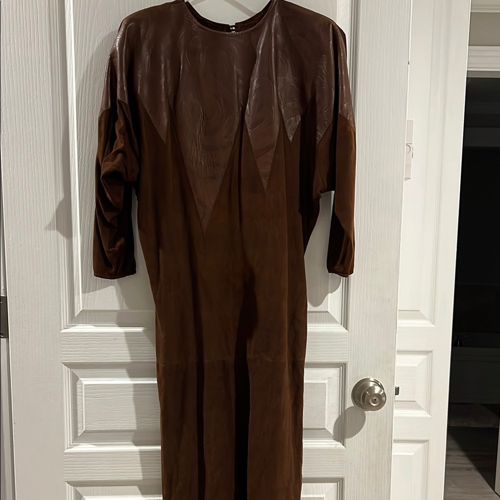 Vintage Brown Leather Dress